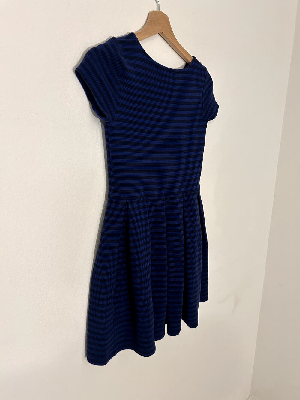 Polo Ralph Lauren Dress Girls L 12-14 Navy Blue Striped Ribbed Sleeveless